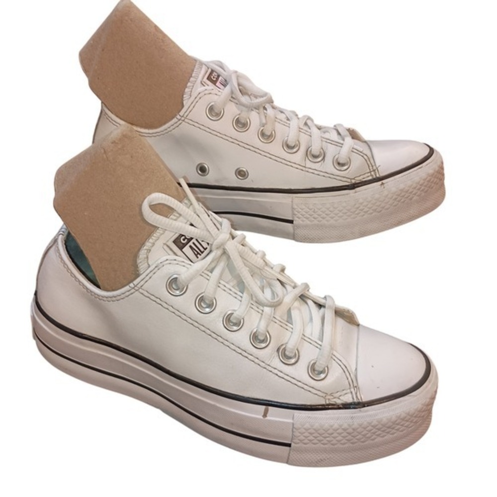 Converse Chuck Taylor All‎ Star Platform Leather White Women SKUW524